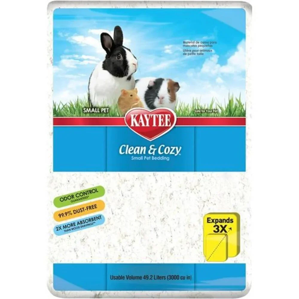 Kaytee Clean & Cozy White Paper Bedding Made for Small Animals 49.2 Liters Odor